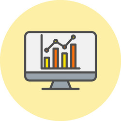 data analytics line filled circle icon vector image