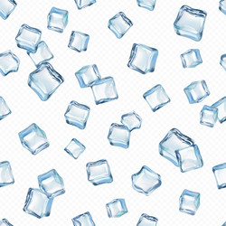 falling ice cubes iced cube seamless pattern vector image