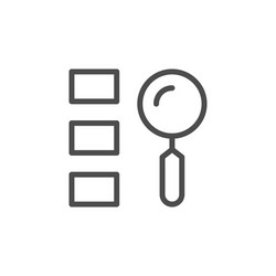 finding option line outline icon vector image