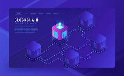 Isometric Blockchain Data & Cryptocurrency vector image