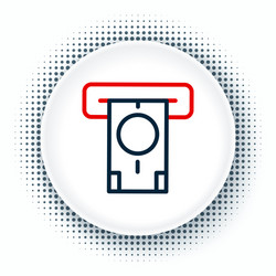 line atm - automated teller machine and money icon vector image
