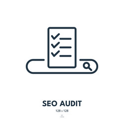 seo audit icon search engine optimization report vector image