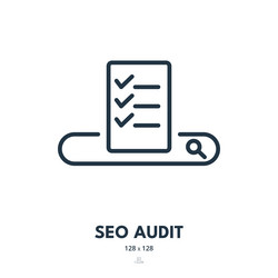 Seo audit icon search engine optimization report vector