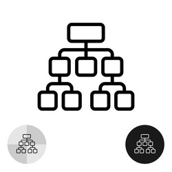 structure icon organization hierarchy line symbol vector image