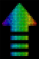 colored pixel arrow pointer icon vector image