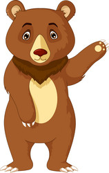 Cute brown bear cartoon posing Royalty Free Vector Image