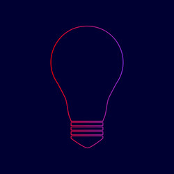 light lamp sign line icon with gradient vector image