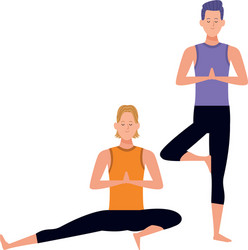 men yoga poses vector