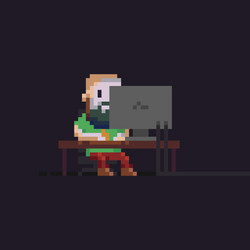 Pixel Hacker Character vector image