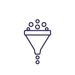 Filter Line Icon - Data Stream vector image