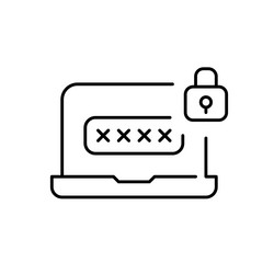 protected laptop entry interface password input vector image