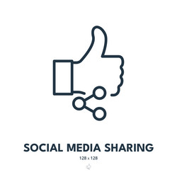 Social media sharing icon share like thumbs up vector