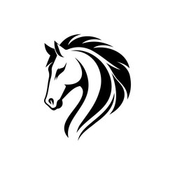 a beautiful horse head icon on white background Vector Image