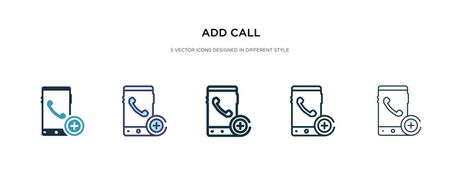 Add call icon in different style two colored vector