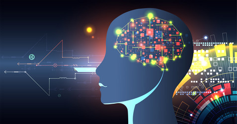 artificial intelligence technical background vector image