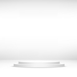 Blank template of white podium scene vector