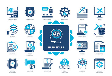 Hard Skills Icon Set - Data & Tech vector image