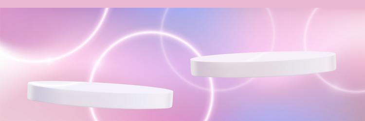 round platforms floating on gradient background vector image