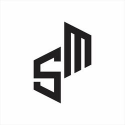 sm initial letters logo monogram with up to down vector image