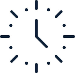time clock hour date linear design vector image