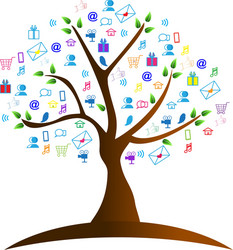 tree and networking symbols vector image