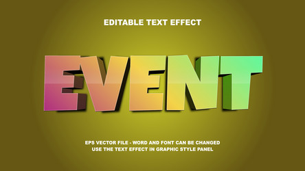 3D Event Text Effect Template vector image