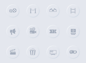 Cinema gray icons vector