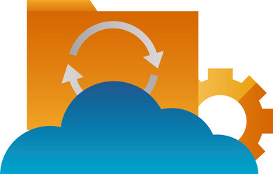 cloud computing folder file reload setting vector image