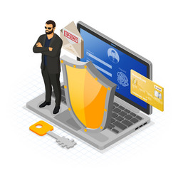 Computer internet and personal data security vector