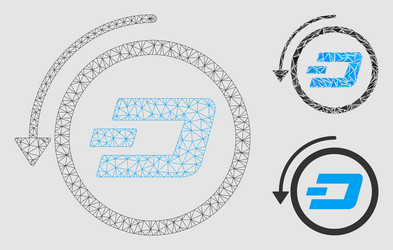 dash revert payment mesh wire frame model vector image