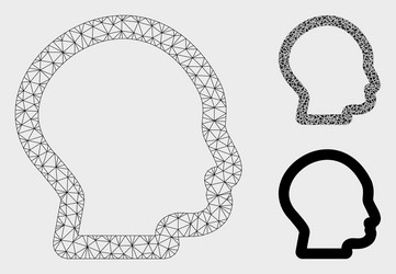 head profile mesh 2d model and triangle vector image