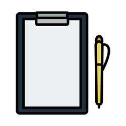 icon of tablet and pen vector