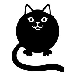 round cat icon vector