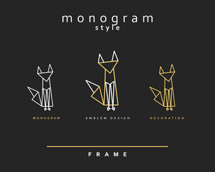 set of design elements elegant monogram vector image