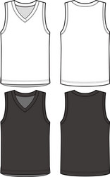 Sleeveless T-Shirt Flat Sketch Vector Image