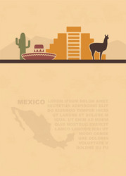 template leaflets with a map and symbols vector image
