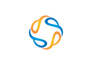 Abstract swirl round logo Royalty Free Vector Image