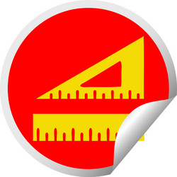 Circular peeling sticker cartoon maths set Vector Image