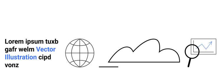 global connectivity and data trends with cloud vector image