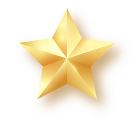 golden christmas star isolated on white background vector