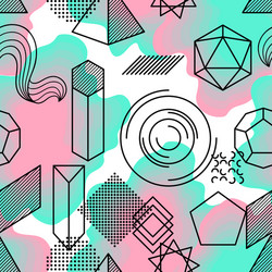 Seamless pattern with abstract geometric shapes vector