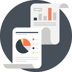 visual data flat web icon vector image