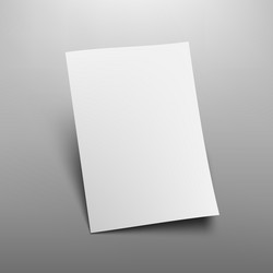 3D Paper Sheet with Shadows - A4 Format vector image