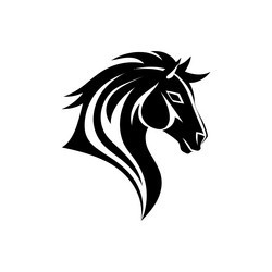 a beautiful horse head icon on white background Vector Image
