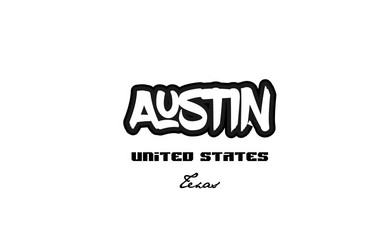 Austin Texas City Lettering Vector Image