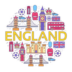 Country england travel vacation guide of goods vector