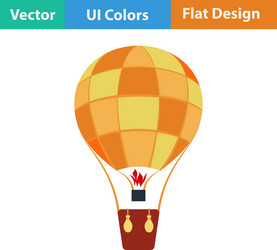 flat design icon of hot air balloon vector