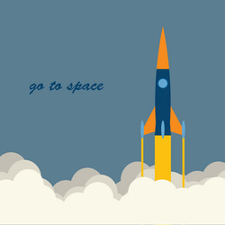 rocket go to space vector