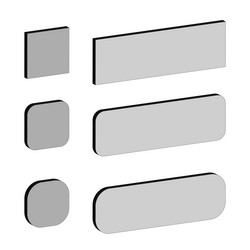 rounded shape icon rectangle block isometric vector image