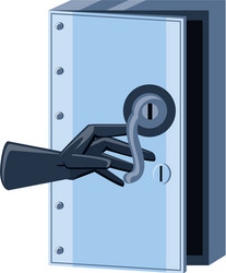 Safe box security with glove isolated icon vector